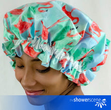 Load image into Gallery viewer, Flaunt Your Flamingos - Shower Cap / Shower Hat