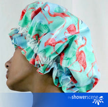 Load image into Gallery viewer, Flaunt Your Flamingos - Shower Cap / Shower Hat