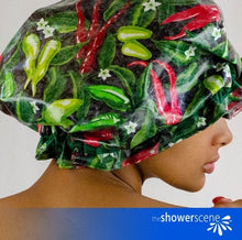 Load image into Gallery viewer, Spicy Peppers Shower Hat / Shower Cap