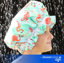 Load image into Gallery viewer, Flaunt Your Flamingos - Shower Cap / Shower Hat